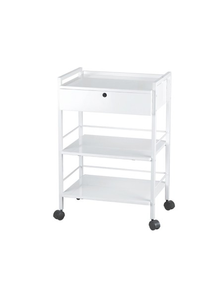 Carrito metálico con cajón Blanco