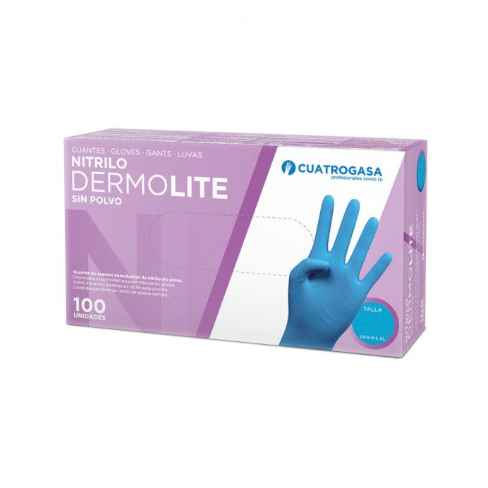 GUANTES Nitrilo DERMOLITE azul (100 uds)