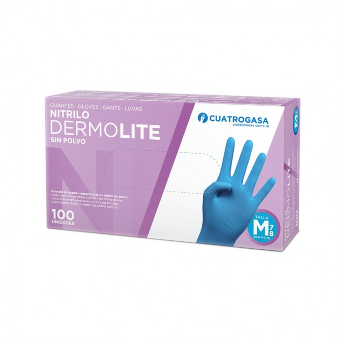 GUANTES Nitrilo DERMOLITE azul (100 uds)