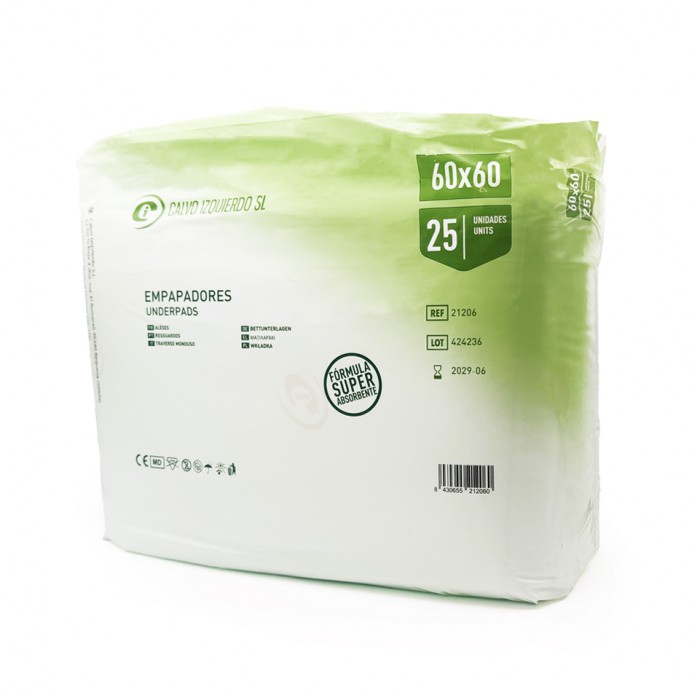 Empapador 60 cm. x 60 cm 25 uds.