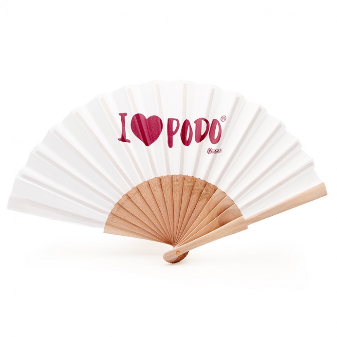 Abanico varilla madera "I LOVE PODO"
