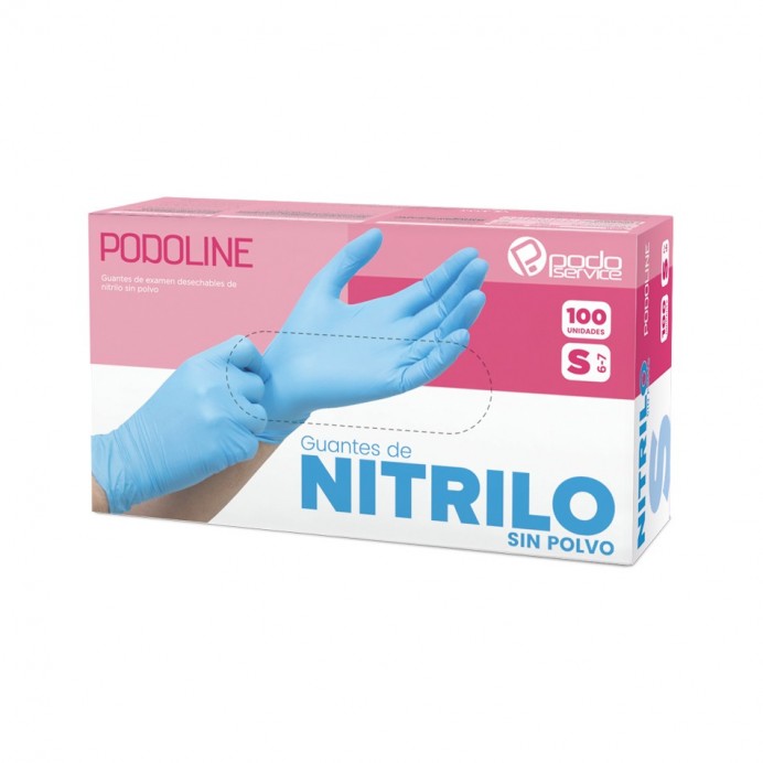 GUANTES Nitrilo Azul PODOLINE (100 uds.)